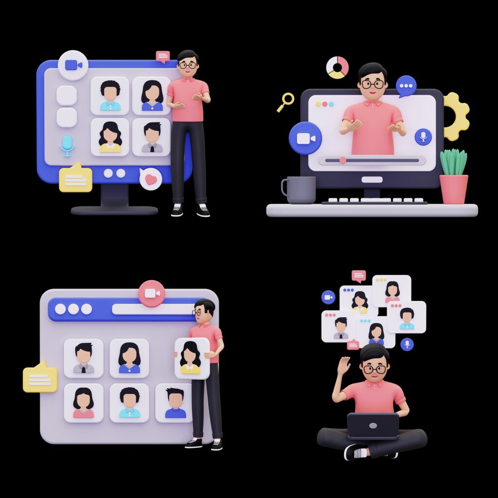 Menschen in einer Videokonferenz